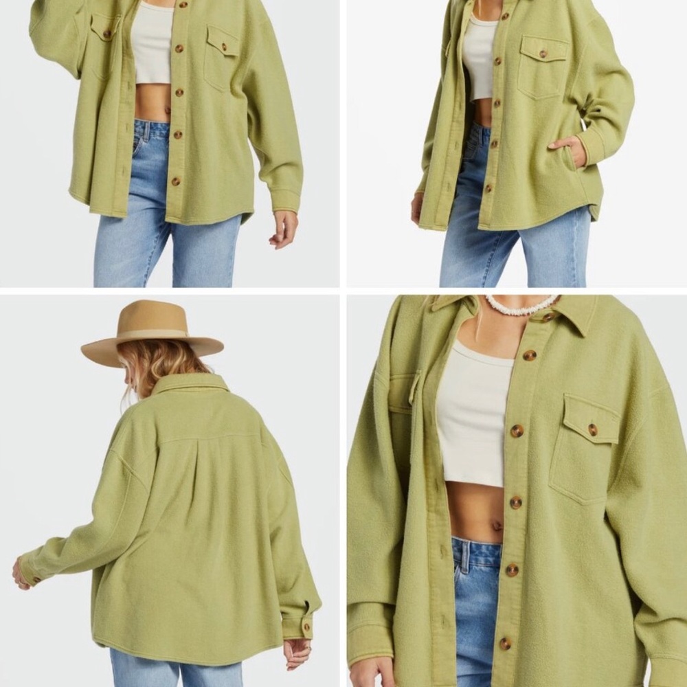 Billabong Anytime Shacket Oversized Button-Through Jacket - Medium NWT